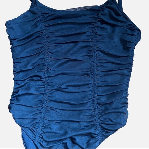 Soft Stretch Jersey Knit Shirred Bodysuit in Black Size M - Picture 7 of 9